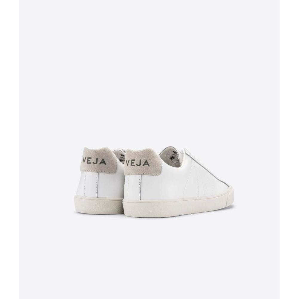 White Men's Veja ESPLAR LEATHER Sneakers | AU 308JPQ